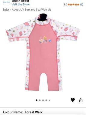 Splash About Kids Pink UV Rashguard Wetsuit - Forest Walk